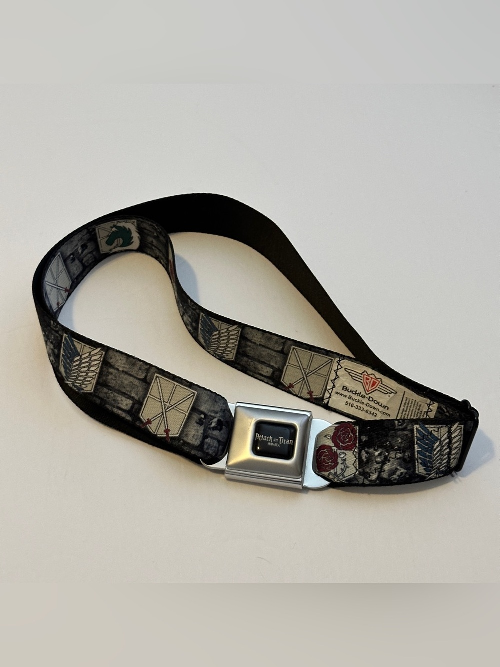 Attack on Titan Seatbelt Belt Buckle-Down Black Preowned Fair